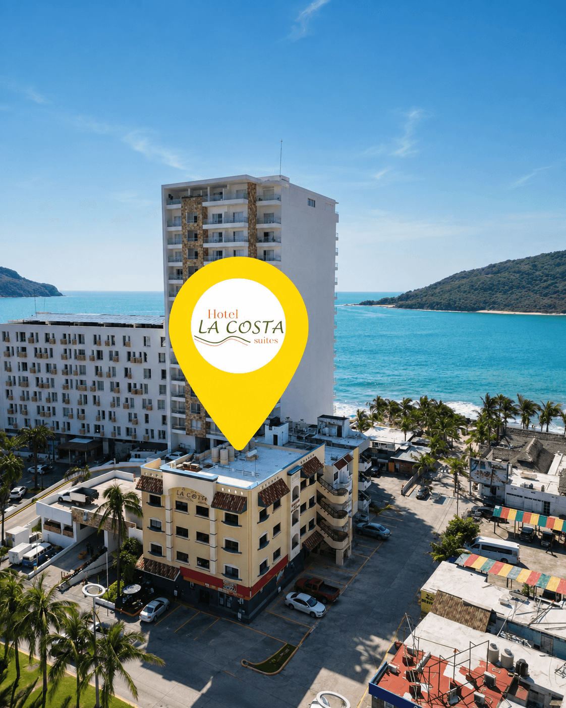 Vista de La Costa Suites Mazatlán cerca de la playa
