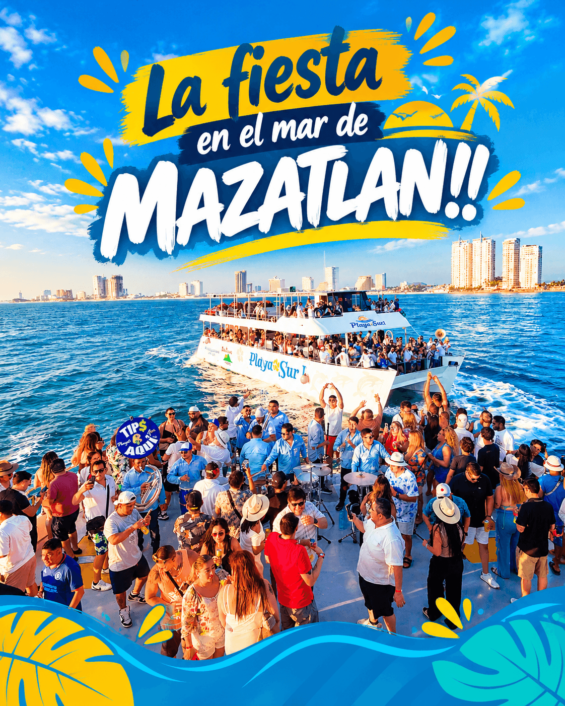 Catamarán + Banda + Barra libre = Diversión