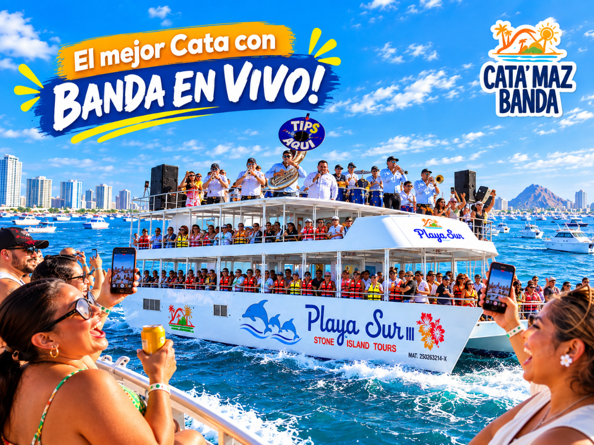 Catamarán + Banda + Barra libre = Diversión
